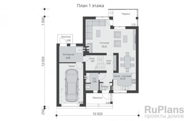 Проект блочного дома №375 на заказ