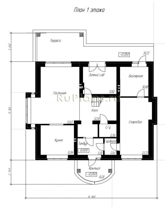 Проект кирпичного дома №505 на заказ