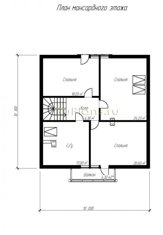 Проект каркасного дома №948 на заказ