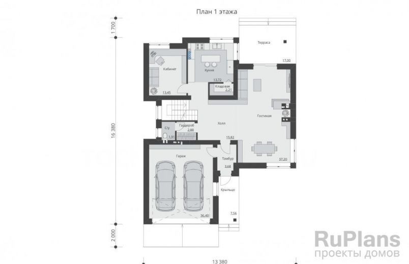Проект кирпичного дома №397 на заказ