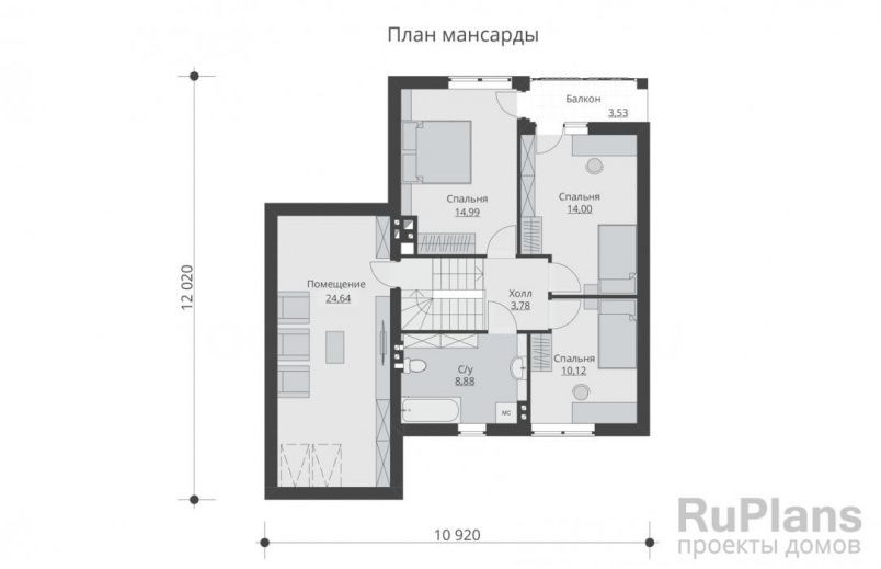 Проект блочного дома №375 на заказ