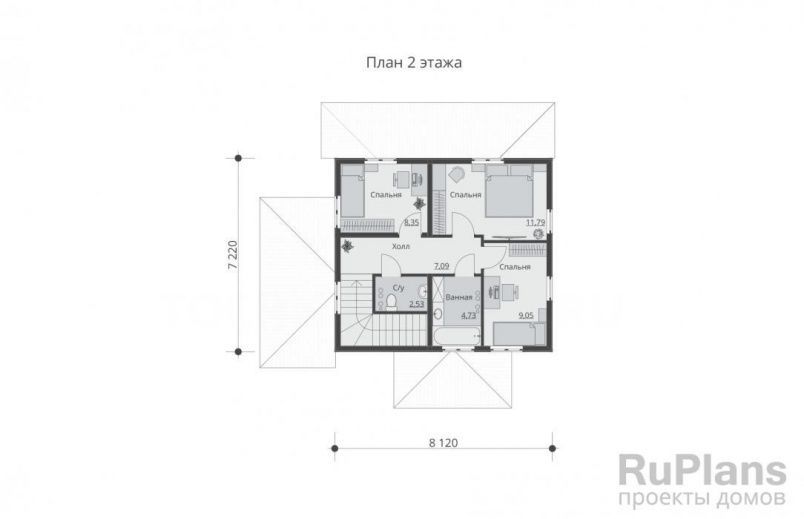 Проект каркасного дома №830 на заказ