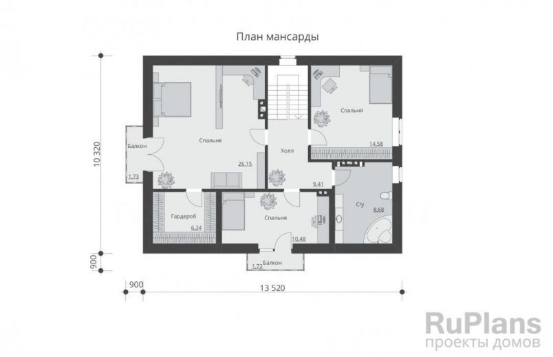 Проект блочного дома №367 на заказ
