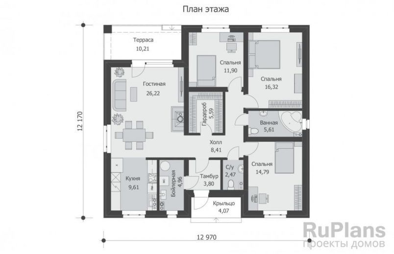 Проект блочного дома №756 на заказ