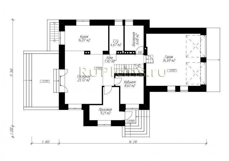Проект кирпичного дома №379 на заказ