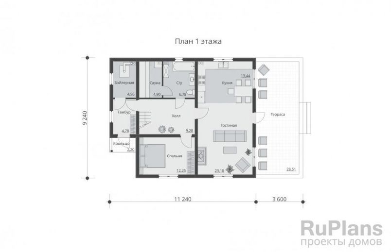 Проект каркасного дома №807 на заказ