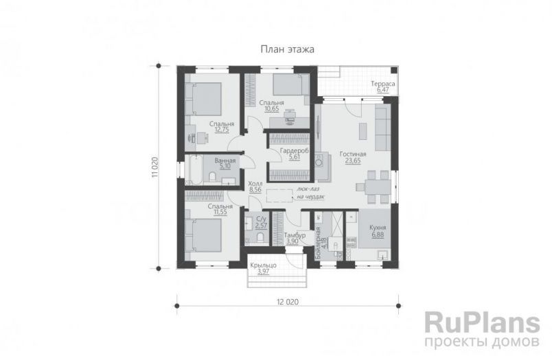 Проект блочного дома №584 на заказ