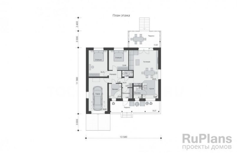 Проект кирпичного дома №564 на заказ