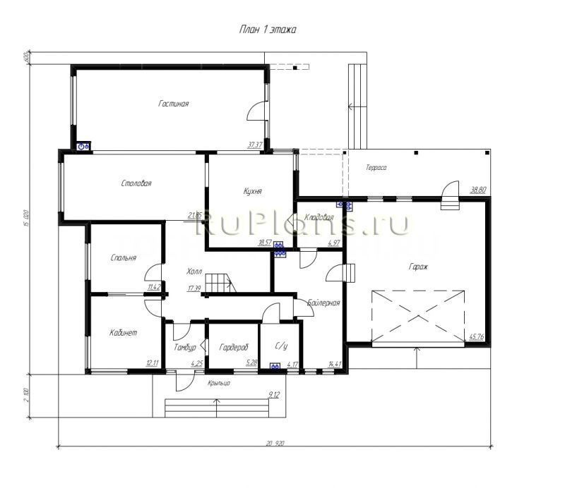 Проект каркасного дома №481 на заказ