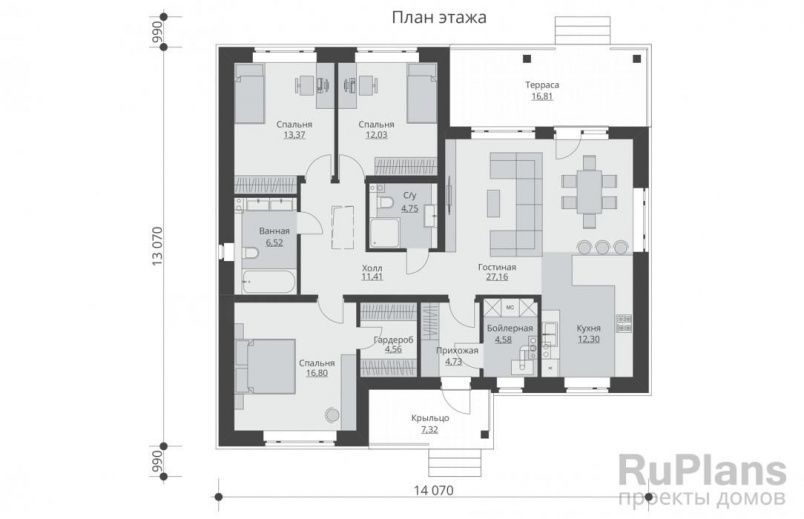 Проект кирпичного дома №581 на заказ