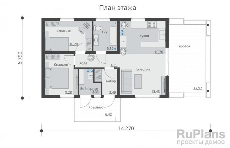 Проект каркасного дома №534 на заказ