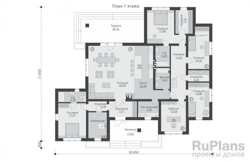Проект блочного дома №614 на заказ