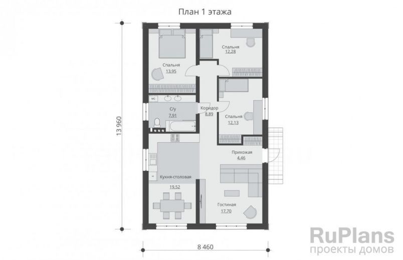 Проект кирпичного дома №344 на заказ