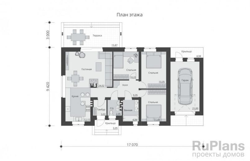 Проект блочного дома №538 на заказ