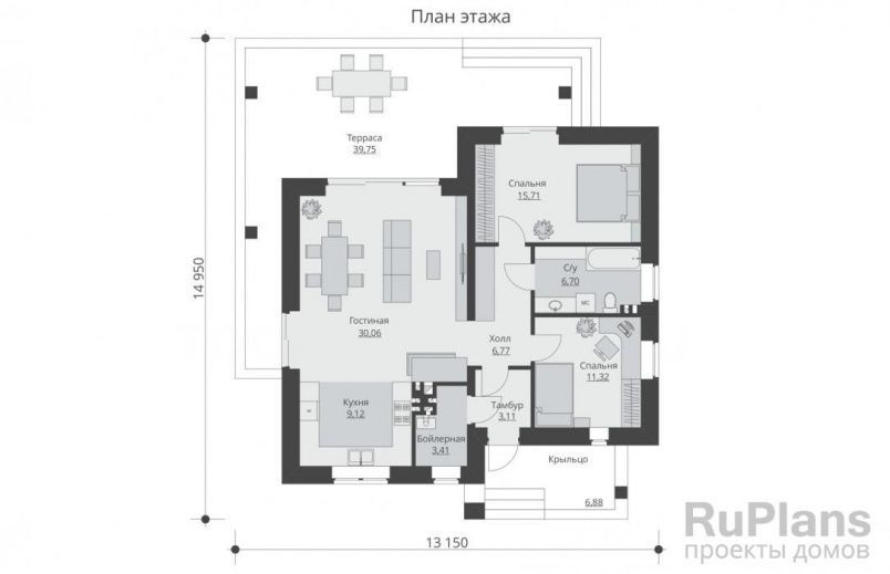 Проект кирпичного дома №536 на заказ
