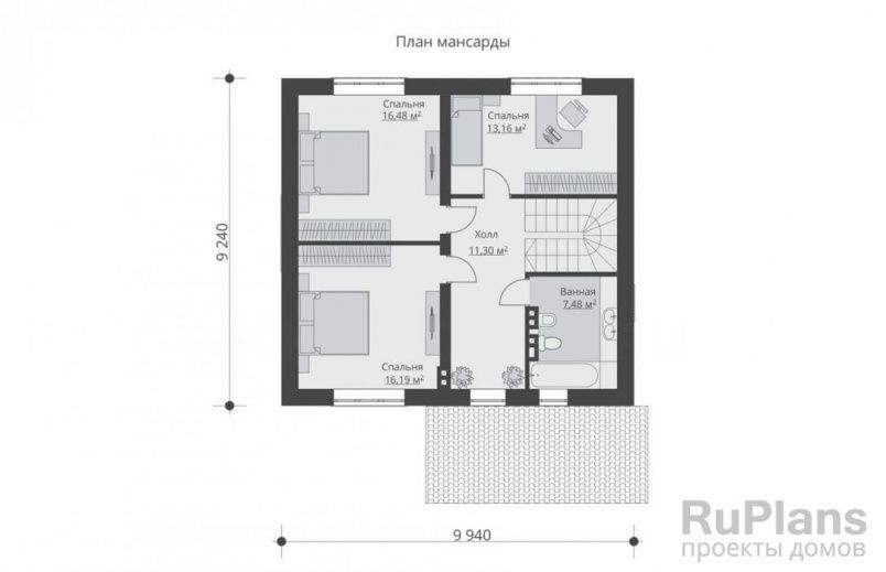 Проект блочного дома №384 на заказ