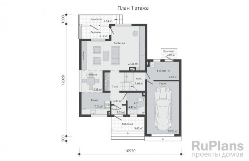 Проект каркасного дома №305 на заказ