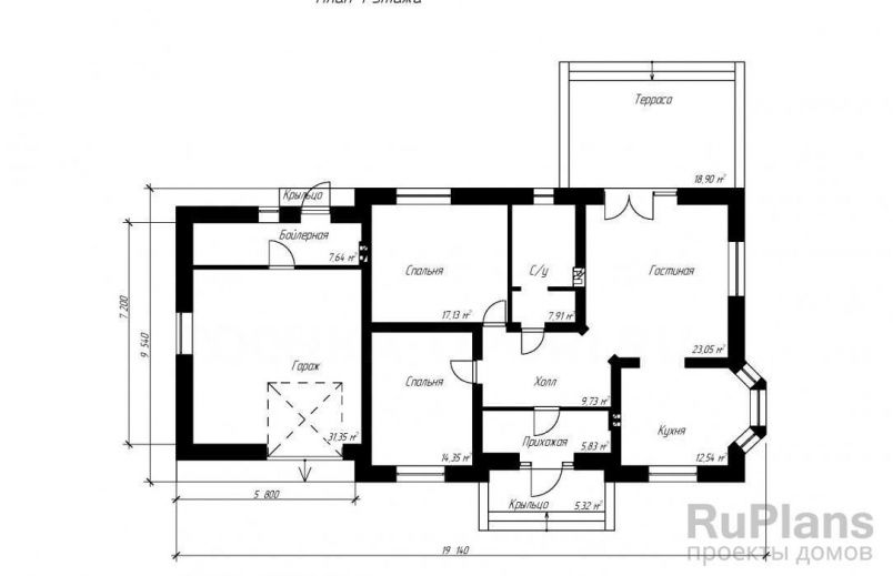 Проект блочного дома №394 на заказ