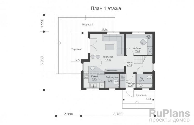 Проект каркасного дома №326 на заказ