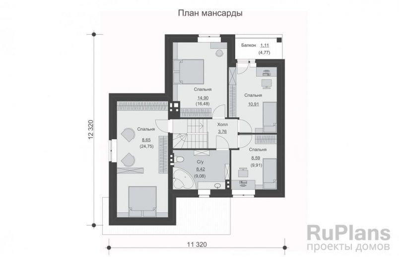 Проект блочного дома №952 на заказ