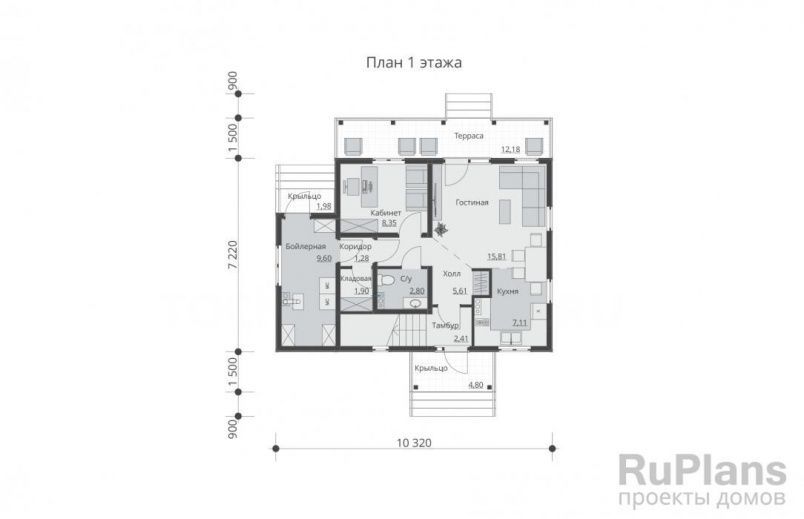 Проект каркасного дома №830 на заказ
